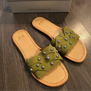 Marc Fisher sandals. Green with silver accents. Size 6.5. Worn once